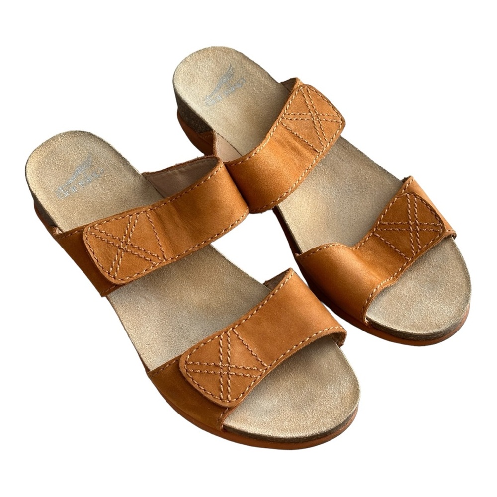 Dansko Women's Maddy Milled Nubuck Leather Orange Sandals Size 40 EU /9.5-10 US - Picture 4 of 12